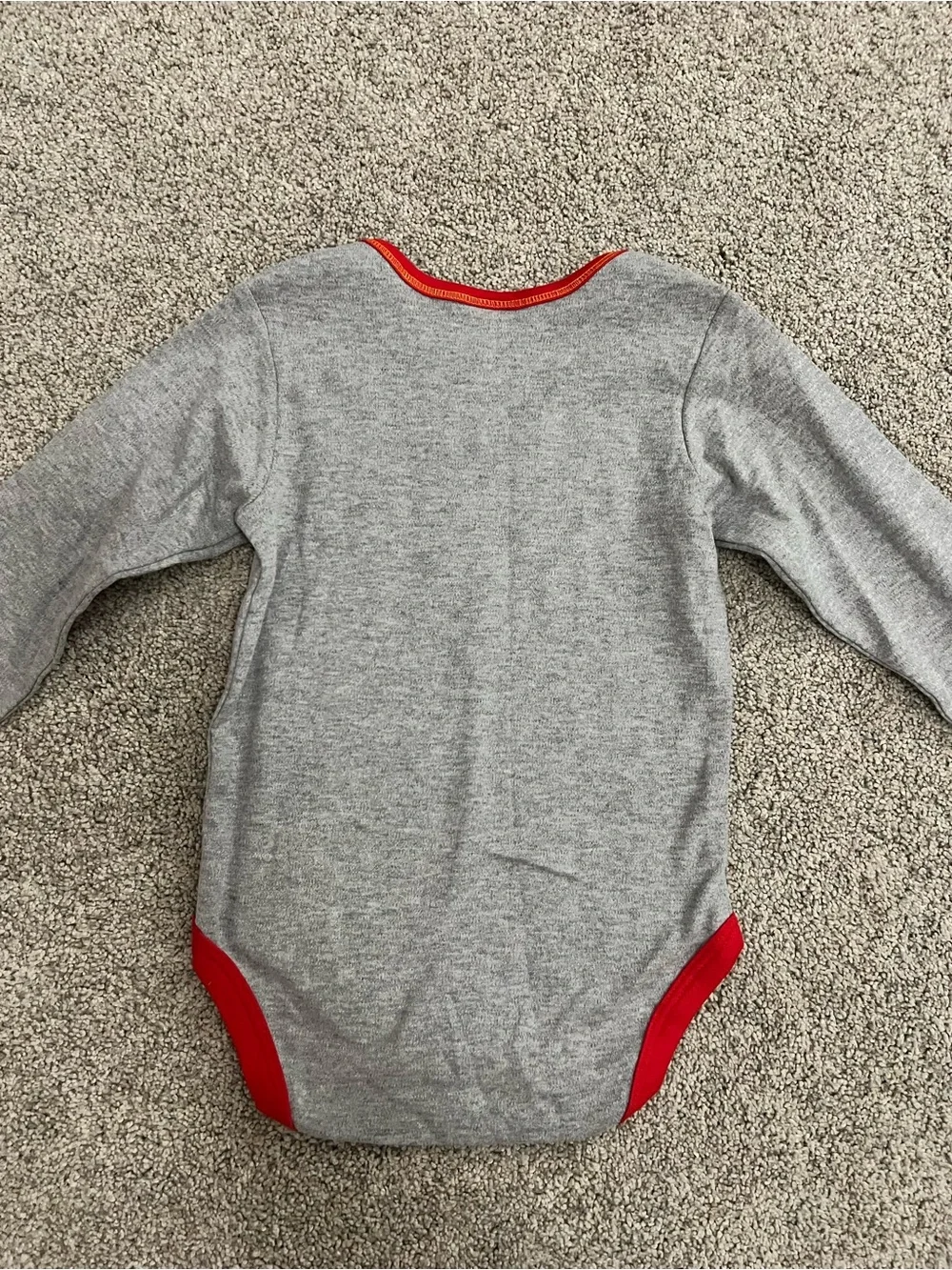 Gerber Chiefs 'Touchdown' Football Sports Grey & Red Long-Sleeve One-Piece 18M